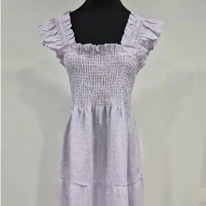 Hill House Ellie Nap Dress Lilac Stripe, Size M